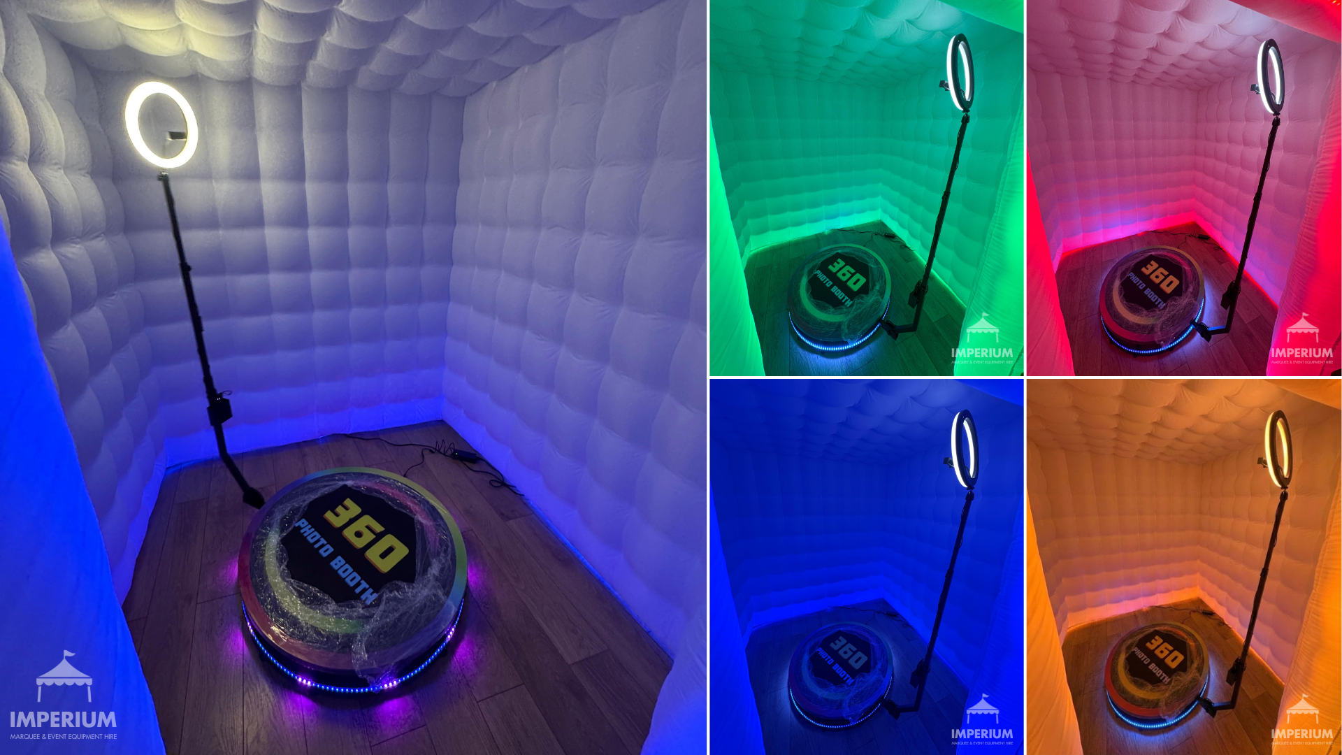 360 photobooth hire in various colours