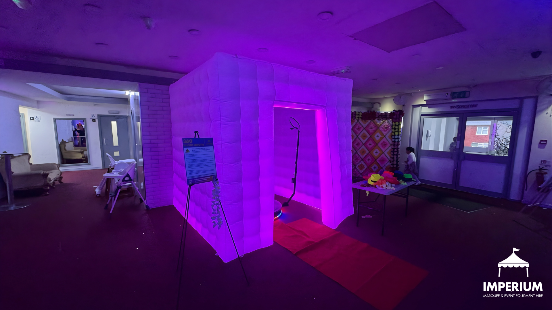 360 photobooth set up at event