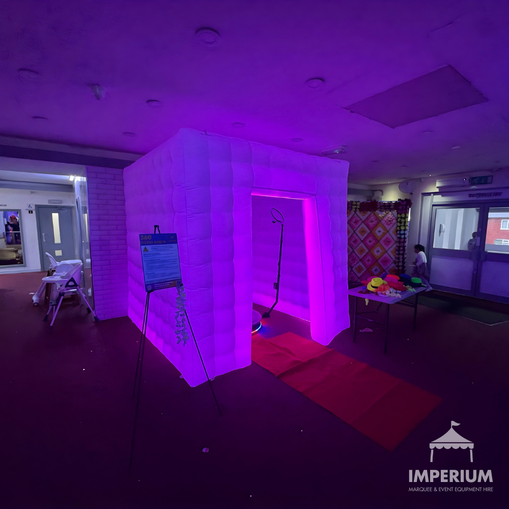 360 photobooth set up at birthday party