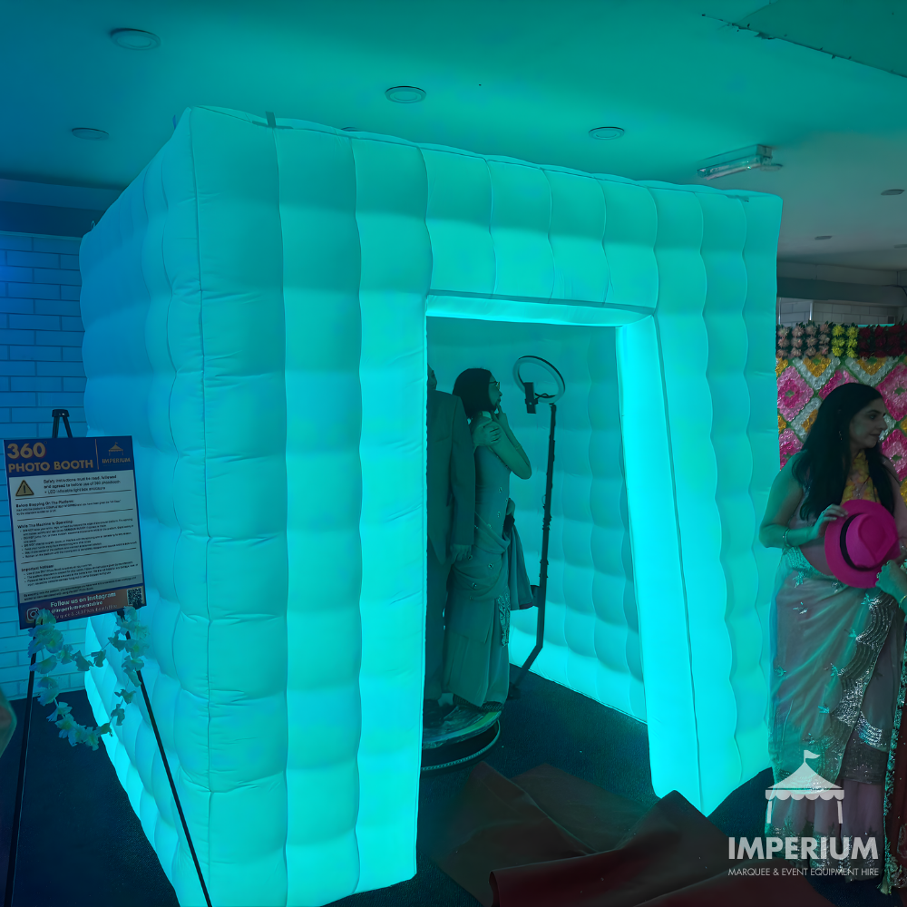 people using 360 photobooth at birthday party